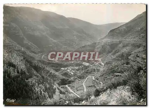 Moderne Karte Sainte Enimie Lozere Routes en lacets dominant le cirque