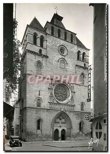 Moderne Karte Cahors Lot La Cathedrale Facade principale