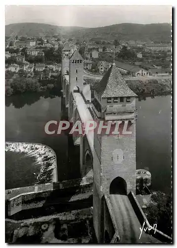 Moderne Karte Cahors Lot Le pont Valentre et le Lot