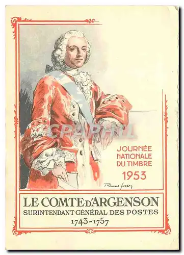Cartes postales moderne Le Comte d'Argenson Surintendant des Postes