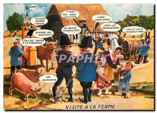 Cartes postales moderne Visite a la Ferme Cochon Porc Vache