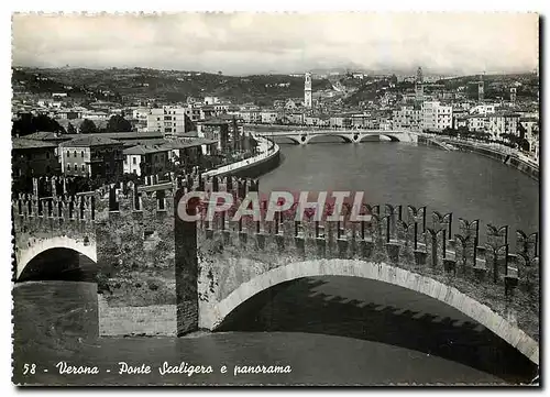 Cartes postales moderne Verona Ponte Scaligero e panorama