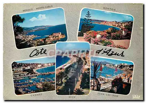 Cartes postales moderne La Cote d'Azur Cannes Monaco Monte Carlo Nice Menton Juan les Pins