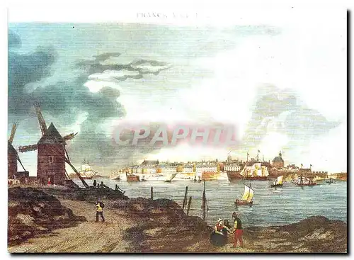 Moderne Karte La Bretagne en Couleurs Saint Malo Vue de Saint Servan Brunelliere