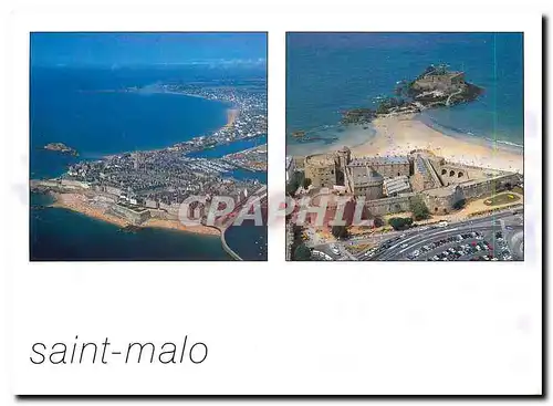 Moderne Karte Couleurs de Bretagne La Cote d'Emeraude Saint Malo Cite Corsaire Ille et Vilaine