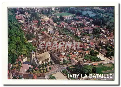 Moderne Karte La France vue du ciel Ivry la Bataille Eure Vue generale aerienne