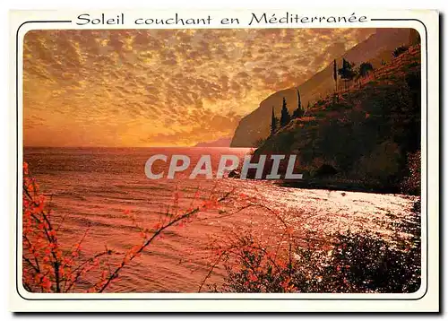 Moderne Karte Coucher de Soleil en Mediterranee