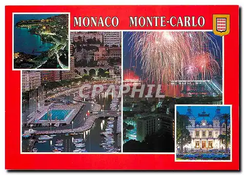 Cartes postales moderne Principaute de Monaco vues nocturnes de la Principaute