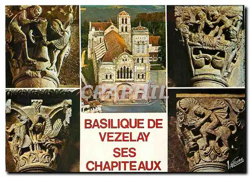 Cartes postales moderne Les Merveilles de l'Yonne Vezelay Yonne La Basilique Sainte Madeleine Ses chapiteaux