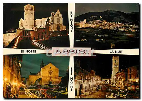 Cartes postales moderne Assisi la nuit