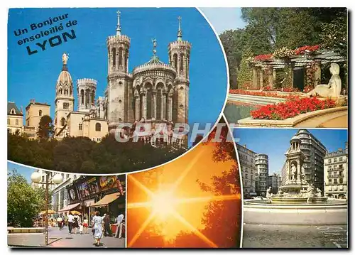 Cartes postales moderne Lyon Basilique de Fourviere Parc de la Tete d'Or La Presqu'ile
