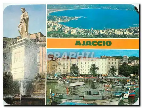 Cartes postales moderne Panorama de la Corse Ajaccio Napoleon Ier Consul la baie en forme de coeur le port de peche
