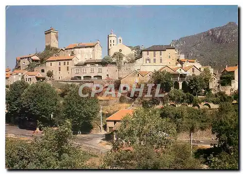 Moderne Karte Au Pays des Grands Causses et des Gorges du Tarn Peyreleau La vieille tour a base romaine et le