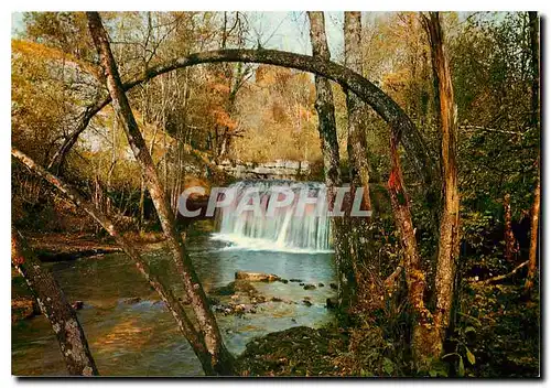 Moderne Karte Paysages du Jura Les Cascades du Herisson Saut de Chateau Garnier