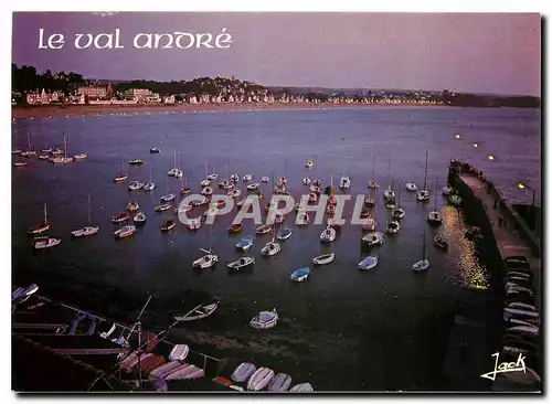 Moderne Karte Couleurs de Bretagne Le Val Andre Pleneuf Le port au soleil couchant