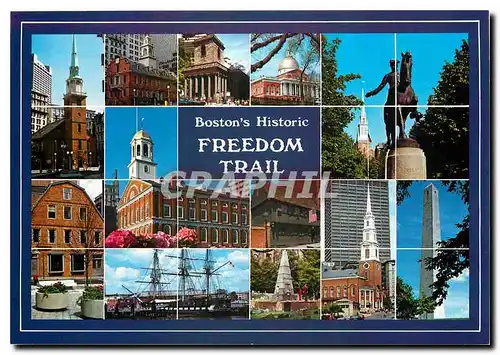 Moderne Karte The Freedom Trail in Historic Boston