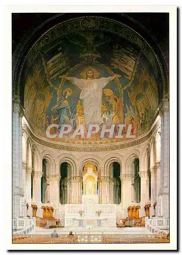 Moderne Karte Paris et ses merveilles interieur de la basilique du Sacre Coeur le choeur au dessus de l'autel
