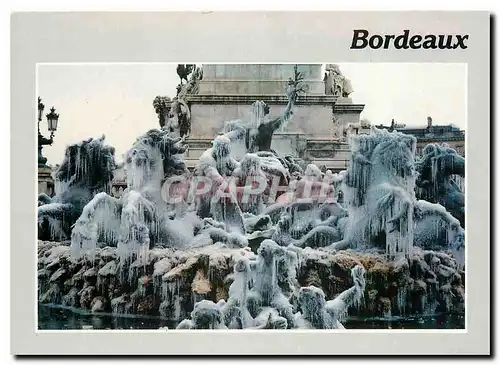 Moderne Karte Bordeaux Gironde le monument aux Girondins sous la glace