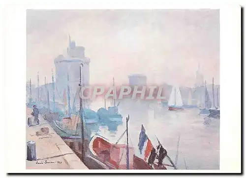 Cartes postales moderne La Rochelle le port sous la brume peinture de Louis Suire
