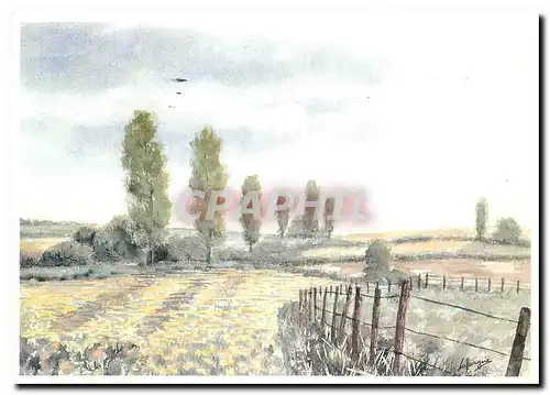 Moderne Karte Campagne charentaise aquarelle de Lafargue Berson