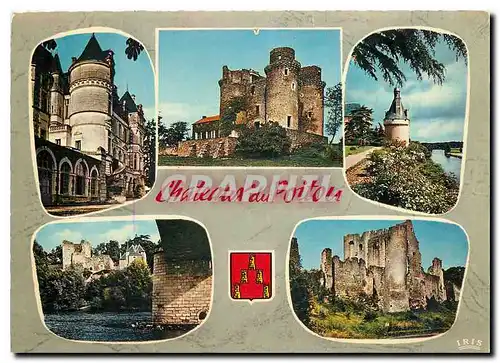 Moderne Karte Chateaux du Poitou Boivre La Messeliere Touffou La Tour aux CognonsAngles sur l'Anglin