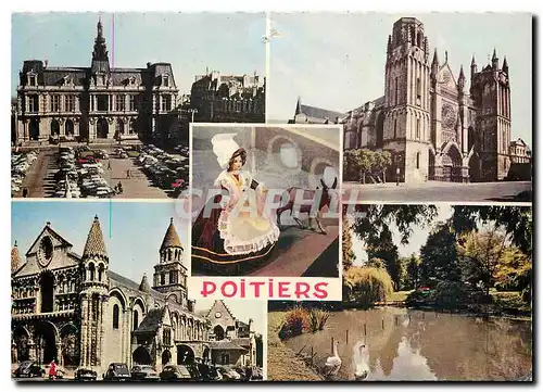Cartes postales moderne Poitiers Vienne l'Hotel de Ville La Cathedrale Saint Pierre Notre Dame de la Grande