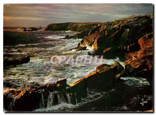 Moderne Karte La Bretagne en Couleurs Cote de Bretagne Dernier ferlet de soleil sur les rochers