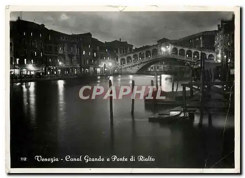 Moderne Karte Venezia Canal Grande e Ponte di Rialto
