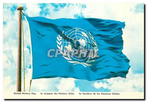 Cartes postales moderne Nations Unies Le drapeau des Nations Unies