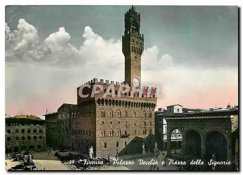 Cartes postales moderne Firenze Palazzo Vecchio et Place de la Seigneure