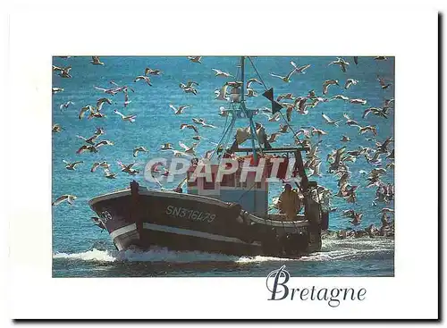 Moderne Karte Couleurs de Bretagne Retour de peche