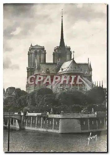 Moderne Karte Paris en flanant Abside de Notre Dame et square de l'Archeveche