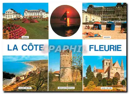 Moderne Karte La Cote Fleurie Cabourg Villers sur Mer Houlgate Merville Franceville Dives sur Mer