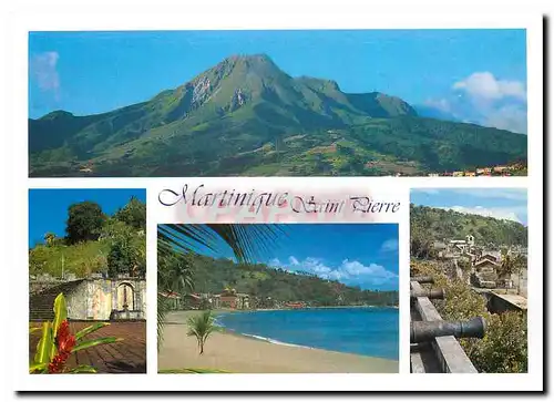 Cartes postales moderne Montagne Pelee Ruines de Saint Pierre Plage de Saint Pierre Martinique