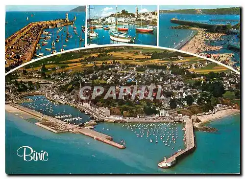 Cartes postales moderne Couleurs de Bretagne Binic Le port le bassin a flot et la plage de l'Avent Port