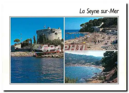 Moderne Karte L Seyne sur Mer Var Fort Balaguier Plage de Fabregas