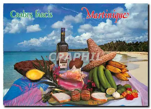 Moderne Karte Recette de la Martinique Crabes Farcis