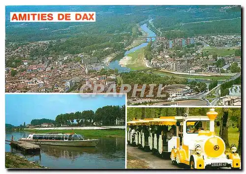 Cartes postales moderne Dax Vue generale Promenade sur l'Adour a bord de la Hire Le petit train