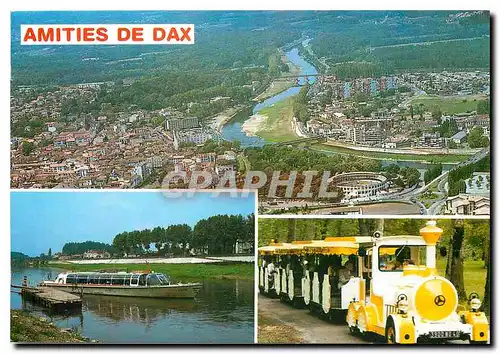 Moderne Karte Dax Vue generale Promenade sur l'Adour a bord de la Hire Le petit train