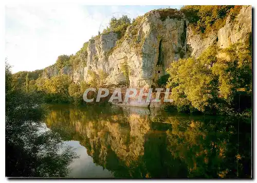 Moderne Karte Le Defile des Anglais Surplombant le Lot Grotte fortifiee dans la falaise