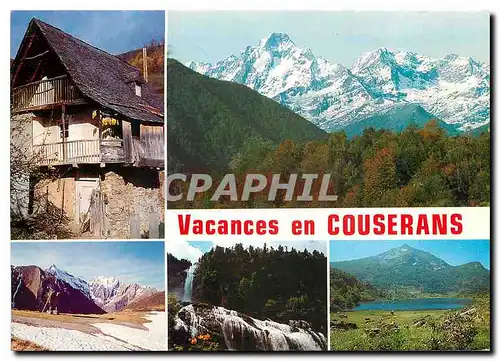 Cartes postales moderne Vacances en Coucerans Ariege Grande Typique Massif du Valier Col de Pause Cascade d'arse Etang d