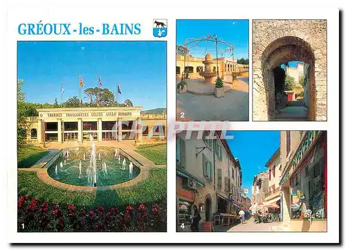Moderne Karte Couleurs et Lumiere de France Greoux les Bains Alpes de Haute Provence L'entree des Thermes avec