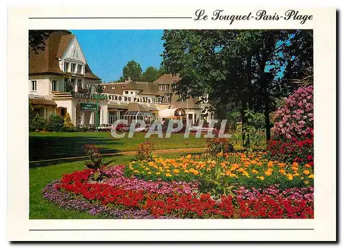 Cartes postales moderne La Plus Belle Plage de la Cote d'Opale Le Touquet Paris Plage Les jardins fleuris le Palais de l