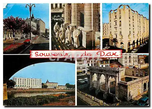Cartes postales moderne Dax de gauche a droite Hotel Splendid Les Curistes a la Fontaine Nouvelle avenue au fond l'Hotel