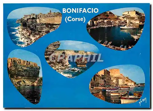 Cartes postales moderne Couleurs et Lumiere de France La Corse oasis de Beaute Bonifacio la Vieille Ville et le surplomb