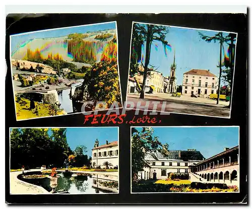 Cartes postales moderne Feurs Loire Digue de Pinay La Place et l'Eglise Jardin Public La Bastie d'Urfe