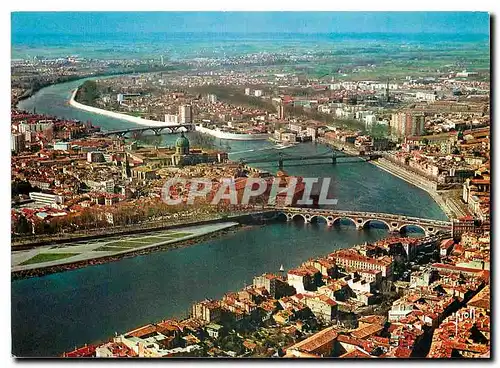 Moderne Karte Couleurs et Lumiere de France Toulouse Haute Garonne Vue generale et la Garonne