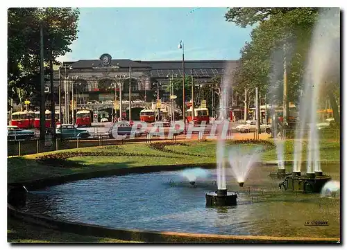 Moderne Karte Lyon La Gare de Perrache et le Cours Verdun Tramway