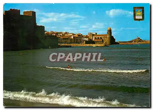 Moderne Karte Lumiere et Couleurs de la Cote Vermeille Collioure Celebre petit port Catalan Vue sur le Chateau