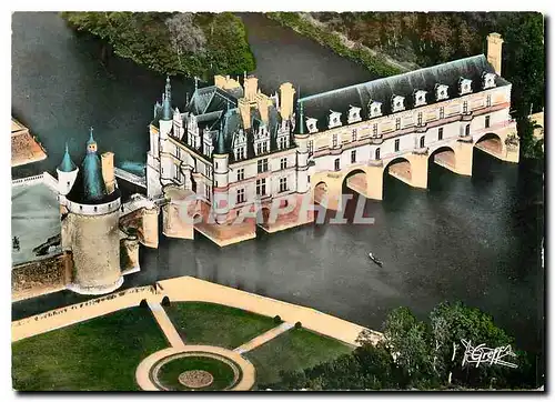 Cartes postales moderne En Touraine Chenonceaux Indre et Loire Vue aerienne Le Chateau sur le Cher La Tour des Marques L